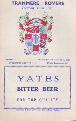 Tranmere Rovers v Stockport County Match Programme 1963-09-04